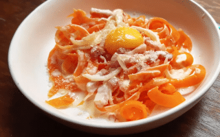 tagliatelles de carottes à la carbonara