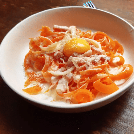 tagliatelles de carottes à la carbonara