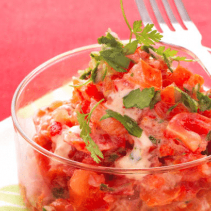 tartare de poivrons et tomates