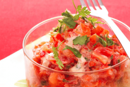 tartare de poivrons et tomates