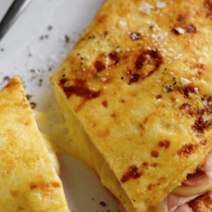 omelette au jambon et aux champignons