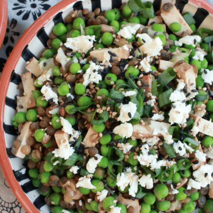 salade de lentilles et tofu