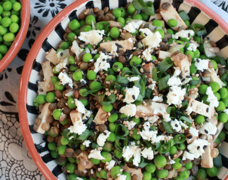 salade de lentilles et tofu