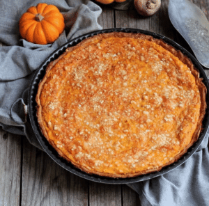 Tarte au potimarron, roquefort et noix